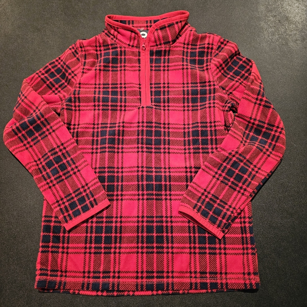 Oshkosh red plad quarter zip sweater